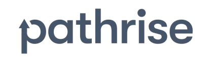 The image shows the logo of Pathrise with the text in a modern, lowercase font. The color of the text is dark gray on a transparent background.